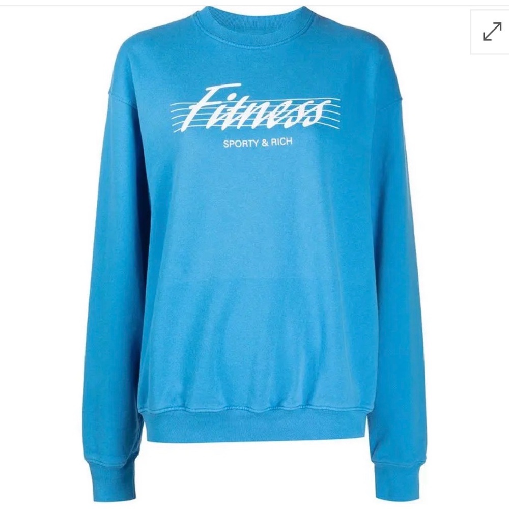 Sporty & Rich Vibrant Blue Crewneck Sweatshirt Medium